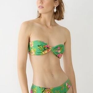 Jcrew Bandeau Bikini Top In Rose Garden - Floral Print Swim Bathing Suit - Small